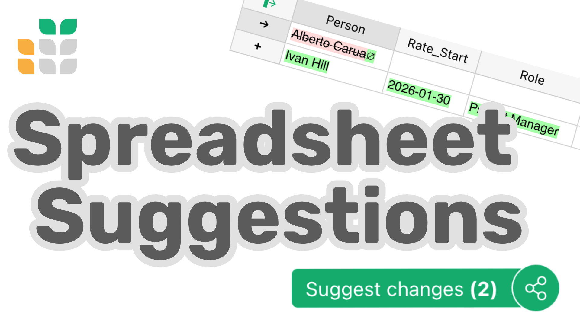 Why don't suggestions or tracked changes work in spreadsheets?